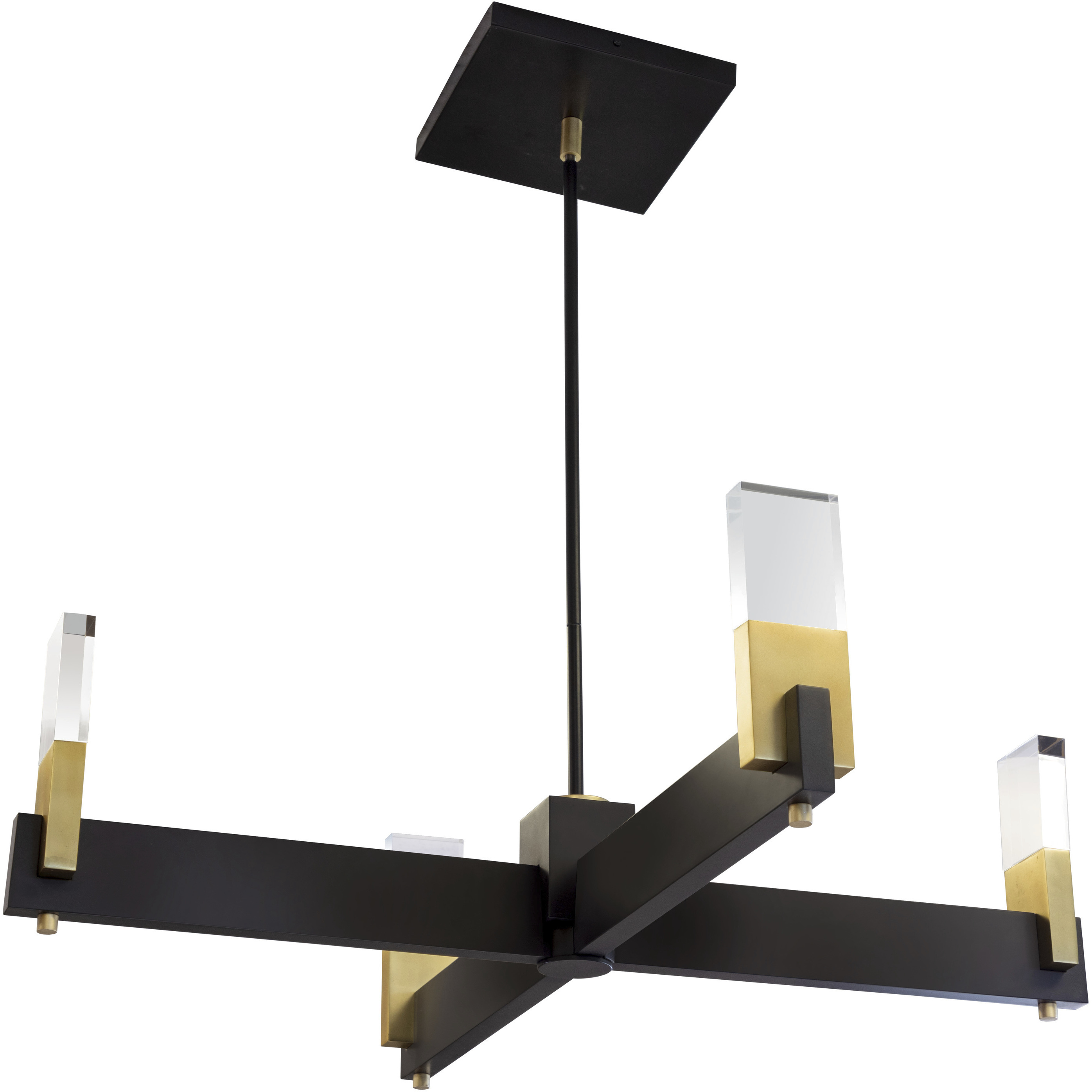 Denzel LED 36 inch Brass / Clear / Black Chandelier Ceiling Light